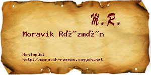 Moravik Rézmán névjegykártya
